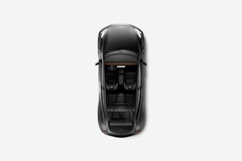 Tesla Model Y in schwarz von oben