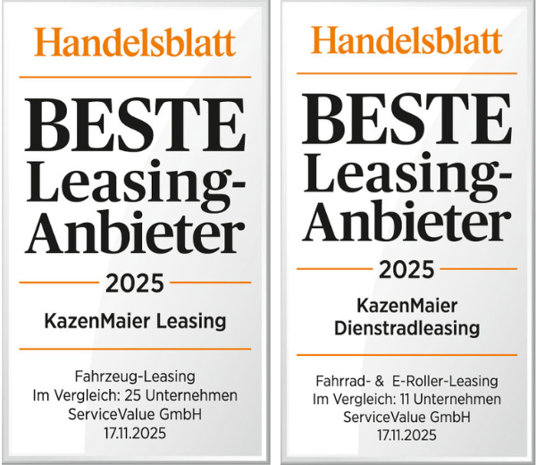 Kazenmaier ist vom Handelsblatt als einer der besten Leasing-Anbieter ausgezeichnet worden